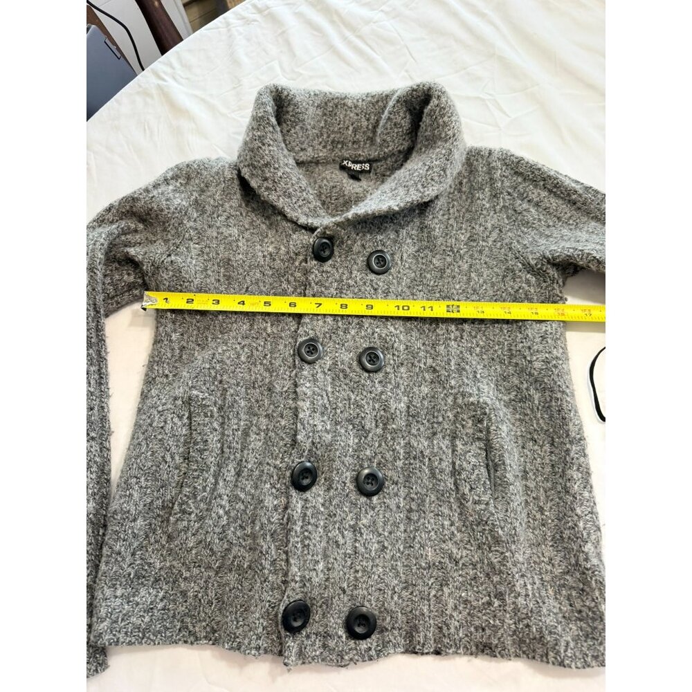 Express Gray Double-Breasted Knit Sweater Coat With Shawl Collar - Women’s M